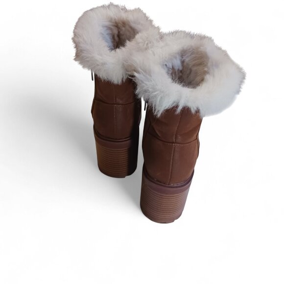 Soft Moc Natalie Women’s Winter Wedge Boots – Faux Fur Lined, Size 37 (US 6.5) - Picture 4 of 16